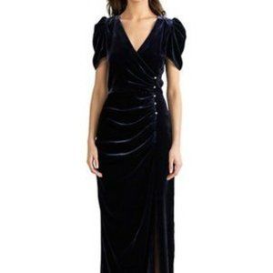 Shoshanna  Sz 2 NWT Midnight Ada Blue Velvet Gown